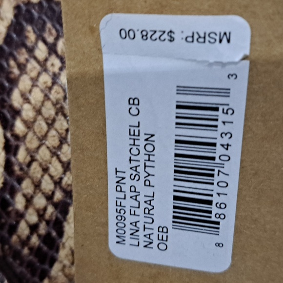 Margot Lina Flap Satchel Snake Print Embossed Leather Bag - Picture 5 of 10